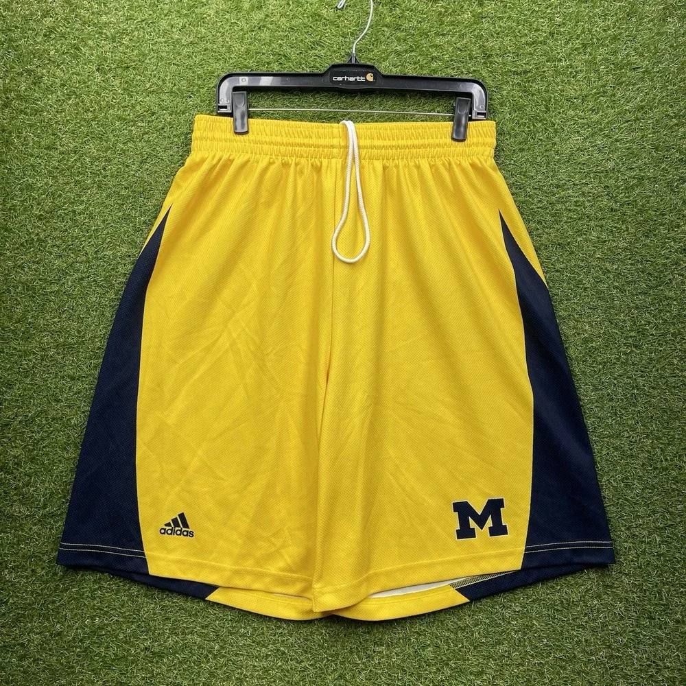 Michigan Wolverines Adidas Shorts Mens Extra Large Team Issued Basketball Y2K